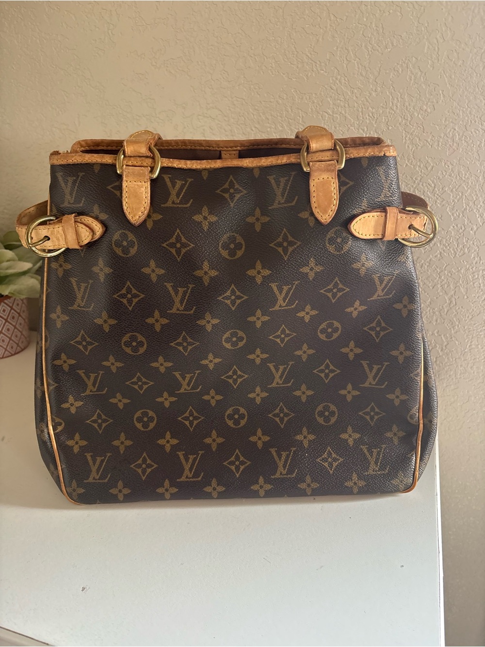Louis Vuitton Batignolles Vertical Monogram Tote — authentic vintage